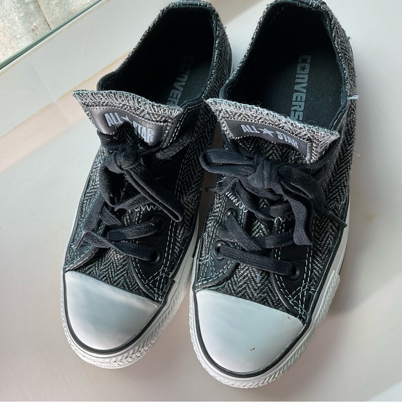 Converse All Star low tops houndstooth plaid academia punk Chuck Taylors - Picture 8 of 9